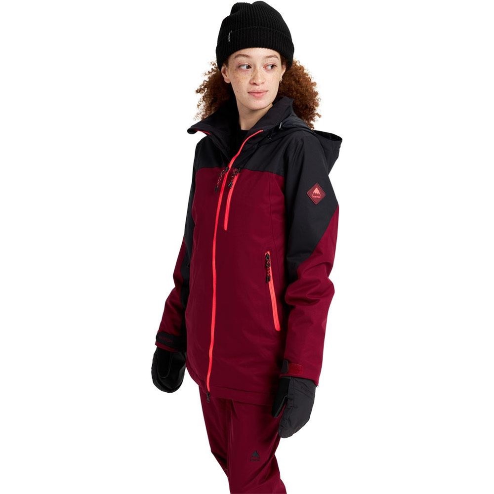 Burton Women's Lelah 2L Snowboard Ski Jacket Maroon Black SMALL